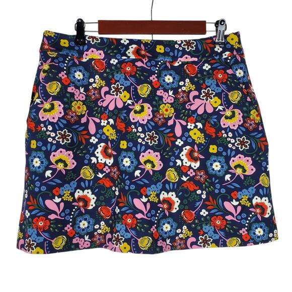 Boden Ponte A-line Mini Skirt Size US 10R Floral Pockets Stretch EXCELLENT - Picture 2 of 10